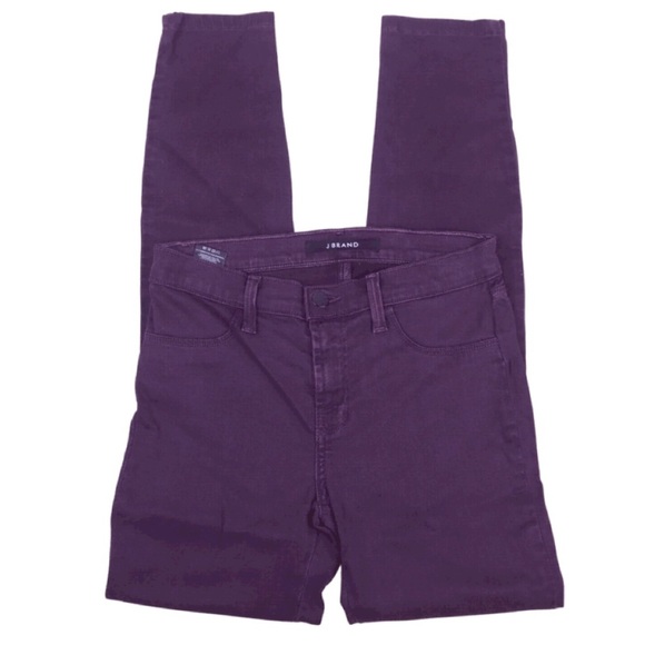 J Brand Women’s Super Skinny Dark Plum Purple Classic Denim Tight Zip Fly Jeans - Picture 4 of 16